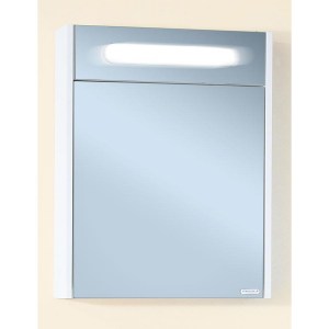 Зеркальный шкаф Бриклаер Палермо 55 белый глянец